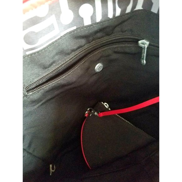 KIPLING MERCIER LARGE TOTE HB3247  BLACK RED GREY W/COIN PURSE - Picture 9 of 11